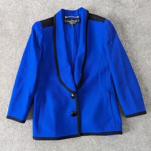 Louis Feraud Cobalt Blue Blazer And Skirt Set West Germany Women's Sz 8 Vintage